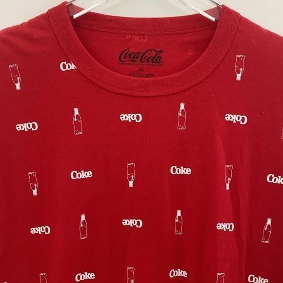 COCA-COLA Mens Red Cotton Graphic Tee T-Shirt Size XL (409) - Picture 3 of 6